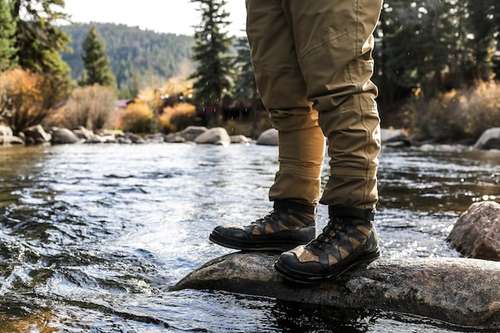 water hiking shoes during stream crossing