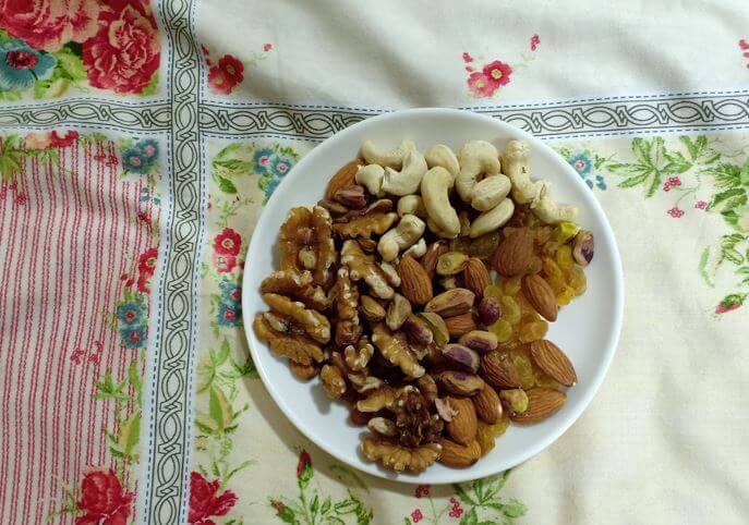 trail mix in plate