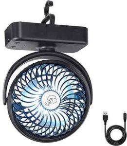 REENUO 5000mAh Camping Fan with LED Lights