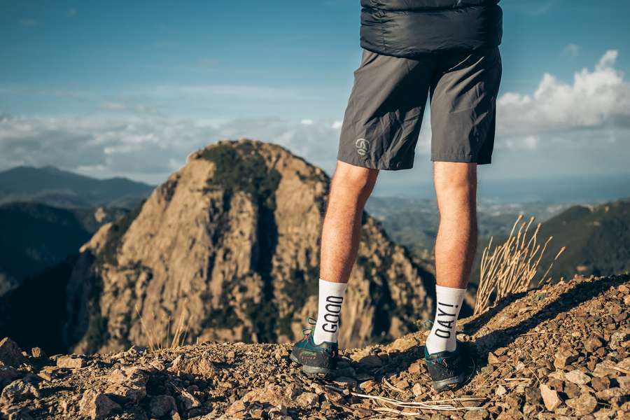 hiking boots with shorts while hiking