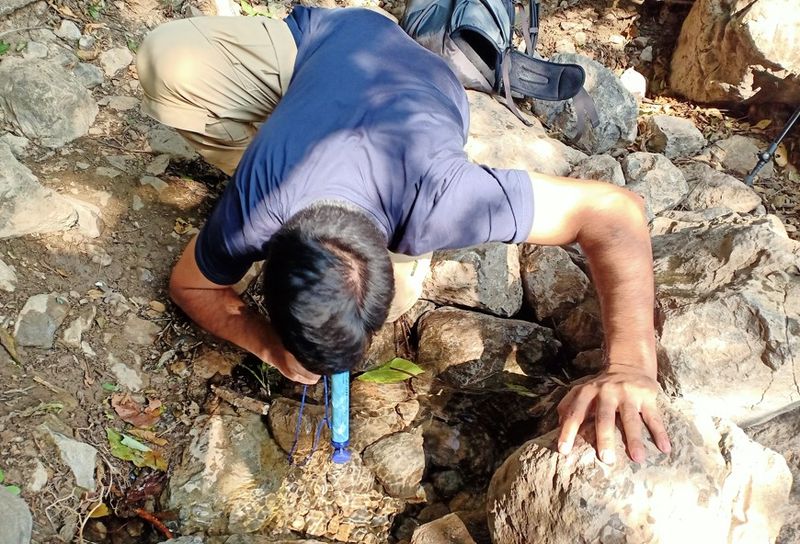 LifeStraw Personal Water Filter Review (Drinking water directly from water stream while hiking)