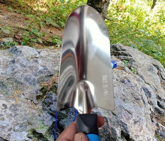 Camping shovel rubber handle during hiking