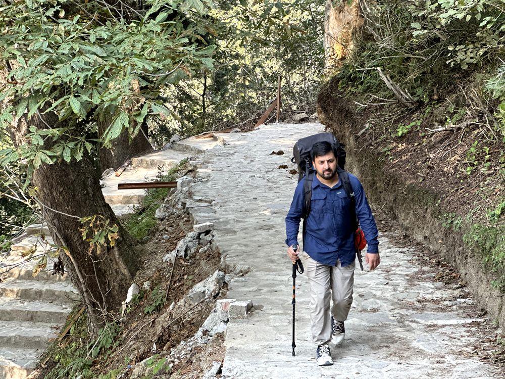 hiking on a beautiful trail