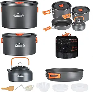 Overmont 16pc Camping Cookware Mess Kit