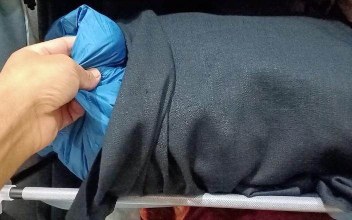 Sleeping bag packed in DIY breathable pillow case for storage