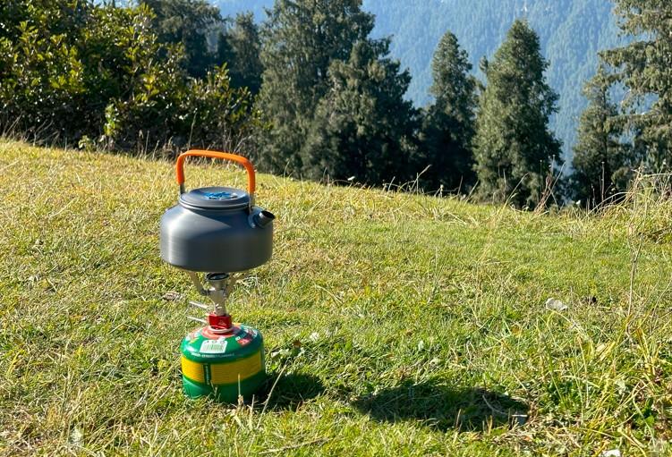 backpacking stove - this small stove performs well in light windy condition