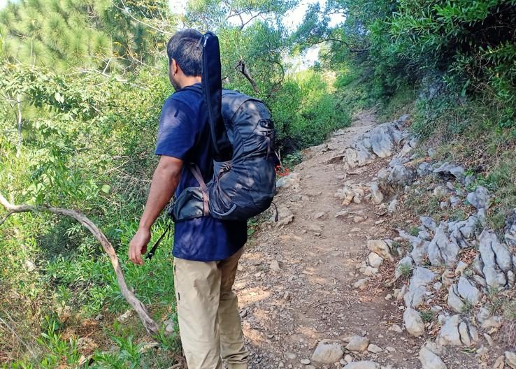 Hiking alone with daypack